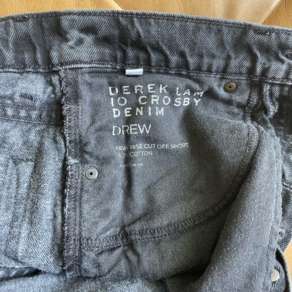 Derek Lam denim 10 Crosby black high waist cutoff drew shorts woman's size 27 - Picture 8 of 9